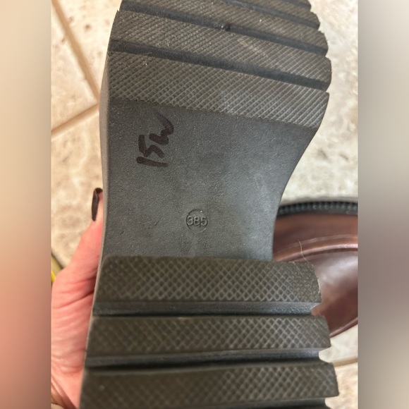 FREE PEOPLE Lyra Lug Platform Brown Loafers Size 38.5 / US 7.5 - Picture 7 of 7